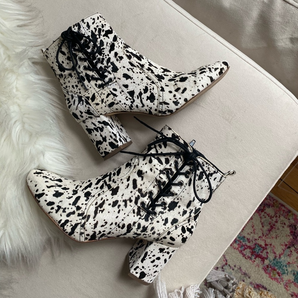 Cow Print Booties